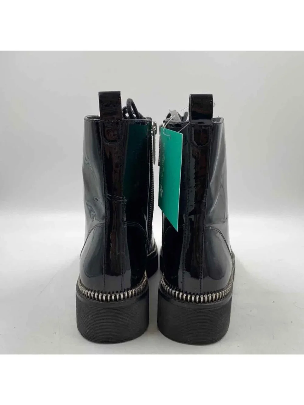 Michael Kors Women's Patent Leather Shoe Size 8.5 Dark Navy Blue Solid Boots
